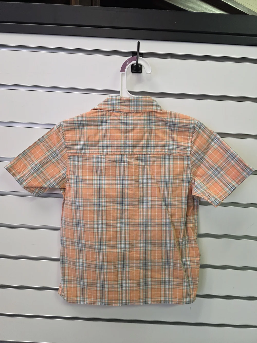 OshKosh B'gosh Orange Plaid Short-Sleeve Button-Down Shirt